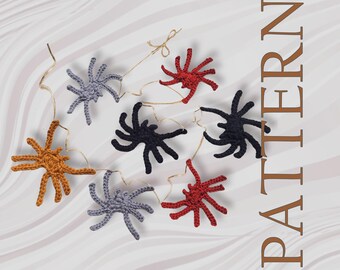 Halloween crochet spider garland pattern for beginner