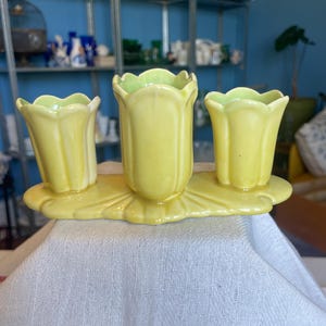 Vintage 3-hole Delicate Ceramic Fluted Floral Vase/Planter