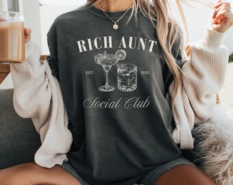 Rich Aunt Social Club Comfort Colors T-Shirt – Funny Aunt Gift