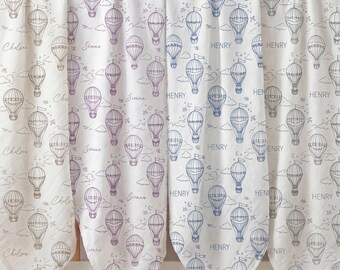Personalized Hot Air Balloon Baby Blanket Swaddle, Vintage Swaddle