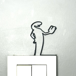 La Linea Figure &quot;Reading&quot; Wall Art Wall Decor / Stick Figures / Wall 3D Figures / Different Colors / Up to 20 cm / Gifts / Wall Decor Gifts