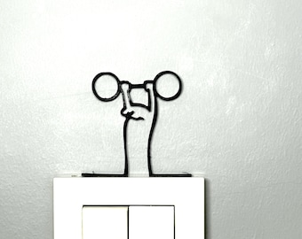 La Linea Barbell Figure Wall Art, 3D Printed Decor