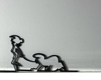 La Linea "Crawling" Figure Wall Art, 3D Stick Figure Decor