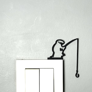 La Linea Figure &quot;Fishing&quot; Wall Art Wall Decor / Stick Figures / Wall 3D Figures / Different Colors / Up to 20 cm / Gifts / Wall Decor Gifts