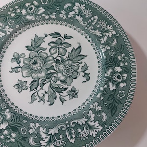 Vintage Wood & Sons | Westminster | Made in England | Dark Green Off White | Fajance | Large Dinner Plate | 25cm |