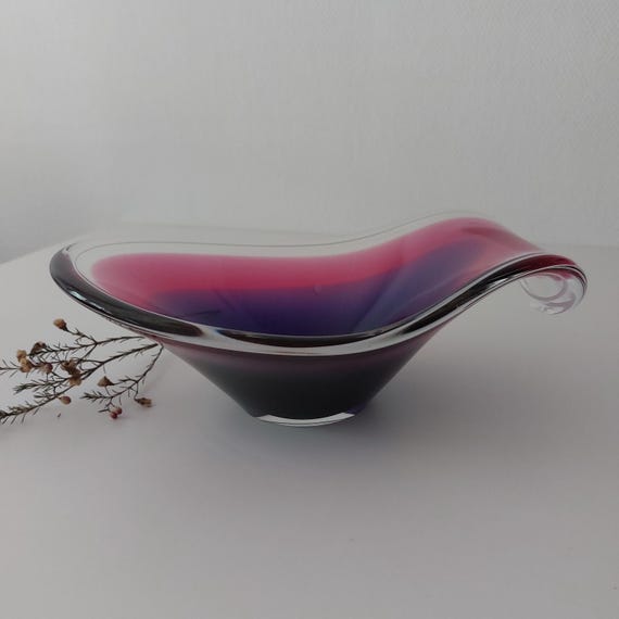 Vintage Coquille Flygsfors Glass Vase by Paul Kedelv