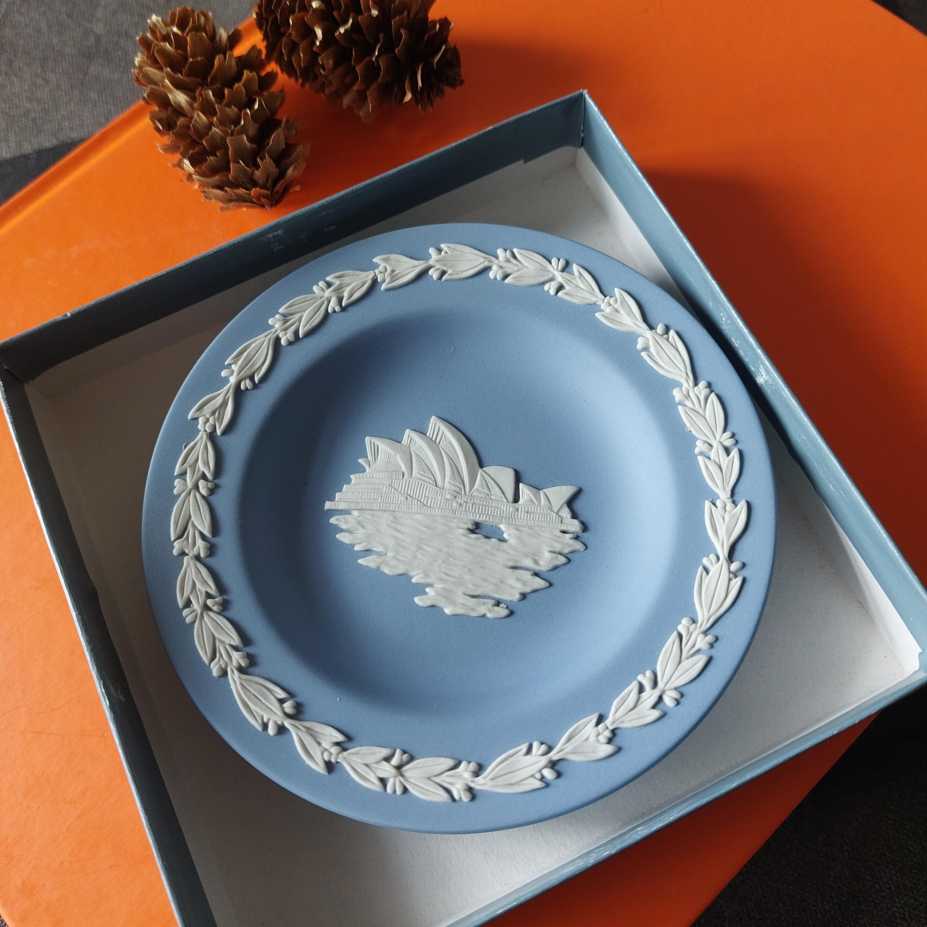 Vintage Wedgwood Blue Jasperware Plate: Sydney Opera House Trinket