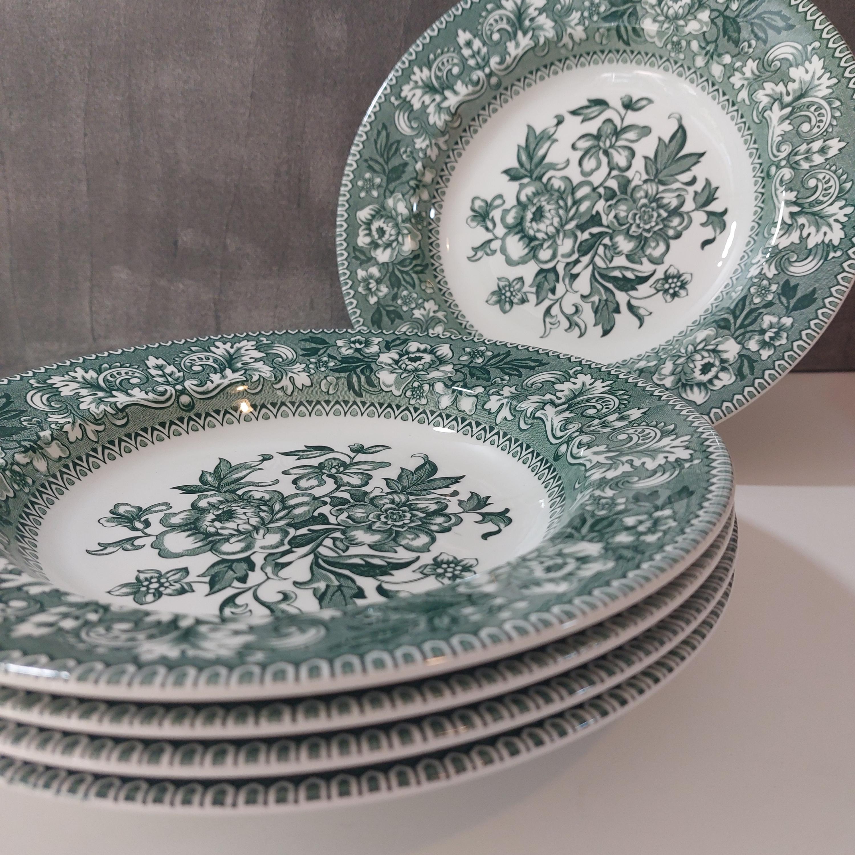 Wood & Sons Westminster 深皿 3枚セット アンティーク Vintage Wood & Sons | Westminster | Large Deep Plate | Green