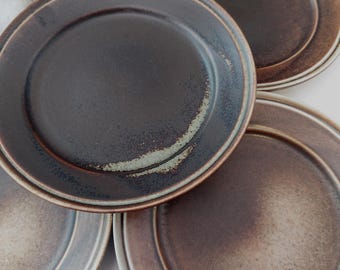 Vintage Porsgrund Norway | Eystein Sandnes | LAVA | Breakfast or Cake Plate | Set of 2 | 1970s | Scandinavian Modern | Mid Century Modern |