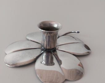 Danish Modern | Carl Cohr | Silver plated | Clover Candle Holder | 1950s | Mid Century Modern |