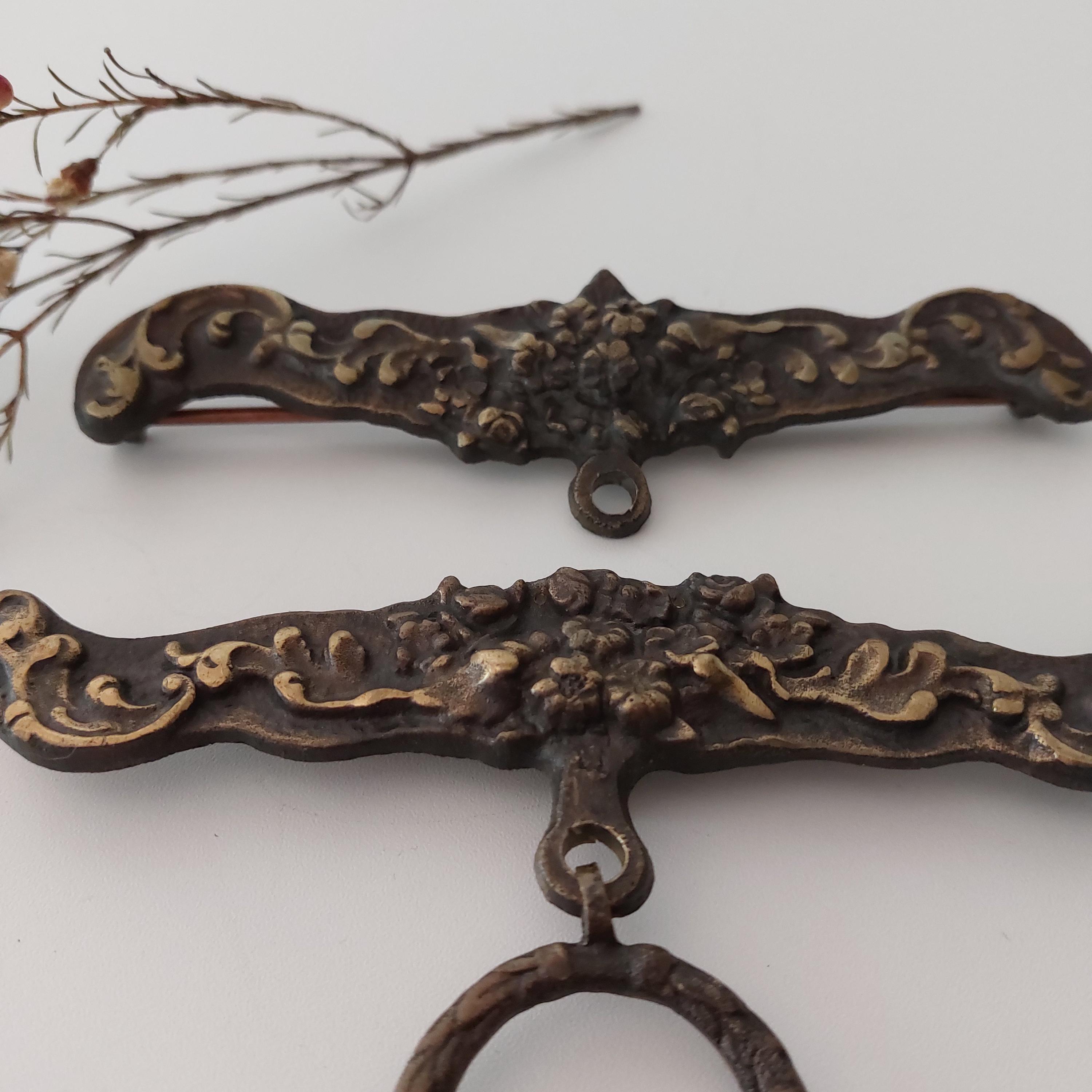 Vintage Scandinavian Brass Tapestry Hangers - Bell Pull Hardware