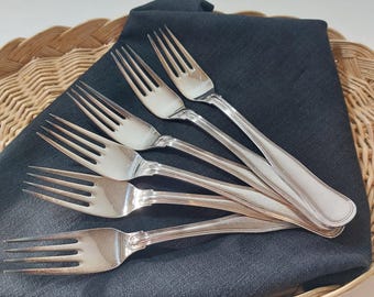 Carl Cohr Silver Plated Dinner Forks - Old Danish, Set of 6, Mid Century Modern