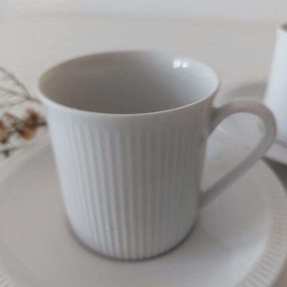 Vintage Arzberg Secunda Athena Coffee Tea Duo: Bauhaus White