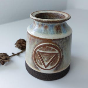 Vintage Danish | Studio Ceramic | Vase | Mid Century | 1960s or 1970s | Disseing Hedensted | Triangel |