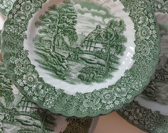 Platos de porcelana con diseño de ancla británica vintage "Memory Lane" - Juego de 6