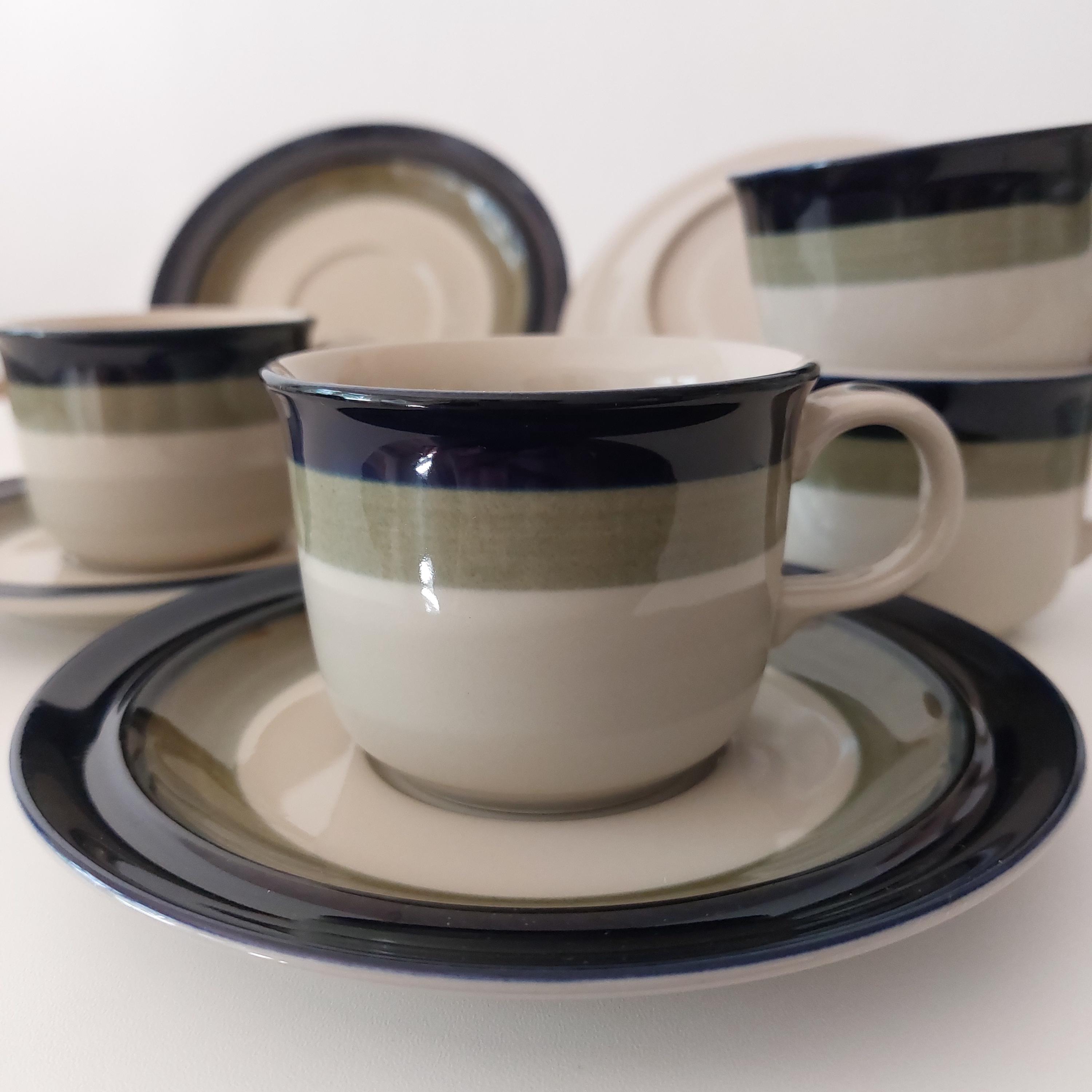 Vintage Hiline | Nippon | Tea Duo | Coffee Duo | Set of 4 | Designed by Yamato Japan | 1970s | Made In Denmark | Pure Retro |
