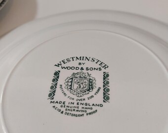 Vintage Wood & Sons | Large Dinner Plate | Westminster | Green