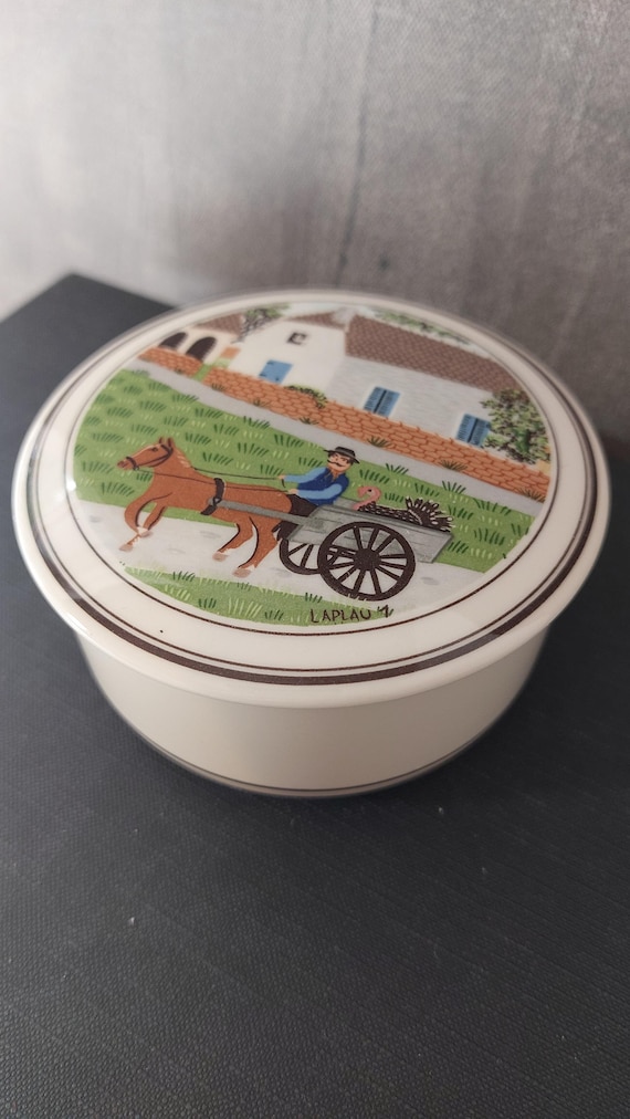Vintage Villeroy & Boch Naif Trinket Box: Laplau Design Vitro Porcelain