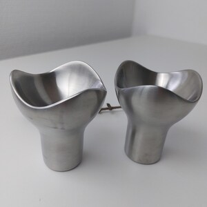 Georg Jensen Bloom ljusstakar i rostfritt stål, 2-pack, vintage