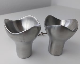 Vintage Danish | Georg Jensen | Bloom | Candle Holder | Set of 2 | Stainless Steel | Danish Design |  Helle Damkjær