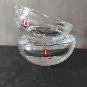 Vintage iittala | Finland | Ballo | Votive Candle Holders | Tealight Holders | Set of 2 | Clear Glass | 1990s | Design Annaleena Hakatie