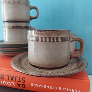 Vintage Feuerkrone stengods te- och kaffeservis | Västtysk keramik