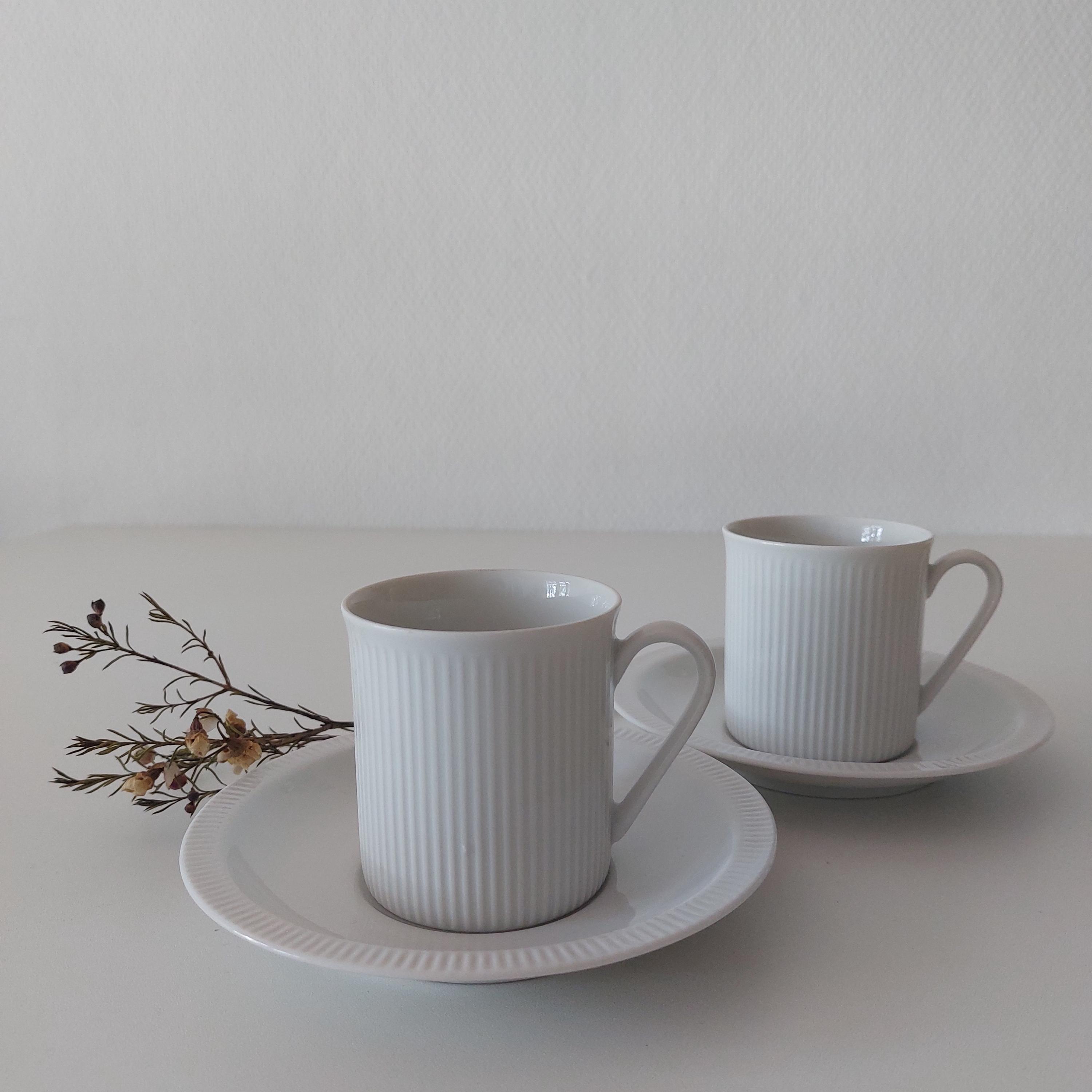 Vintage Arzberg Secunda Athena Coffee Tea Duo: Bauhaus White