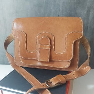 Vintage Danish | Leather Shoulder Bag | 1970s | Full Grain Leather | Danish Retro Bohemian | Vintage Cross Body Bag | Exellent Condition |