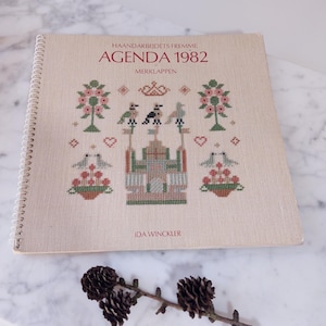 Vintage Danish Cross Stitch | Haandarbejdets fremme | 1982 | Patterns and Calendar | Theme &quot;Labelling&quot; | Folk Art Numbers and Letters |