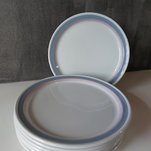 Vintage Norwegian | Figgjo Flint | Gourmet | 80s | Lunch Plate | Set of 2 | Light Pink And Blue | Scandinavian Vintage | Made in Norway |