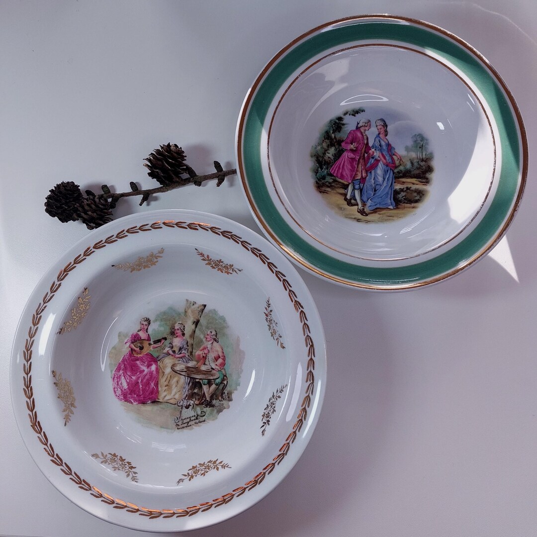 食器 ARABIA FINLAND Old Arabia of Finland Bowl or Deep Plate White Blue Border