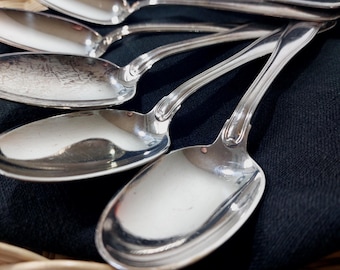 Carl Cohr Silver Plated Soup Spoons - Mid Century Danish - Set of 6