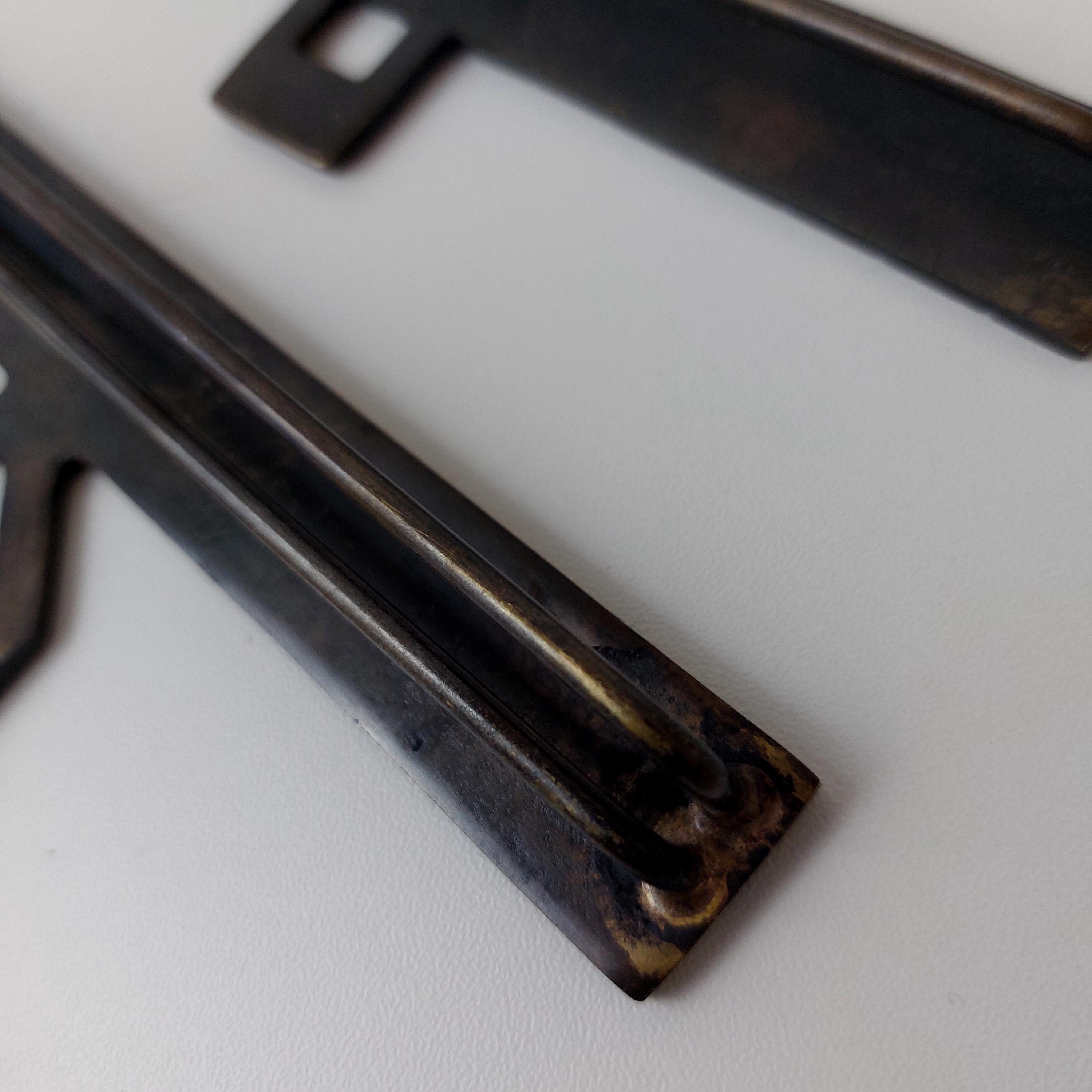 ヴィンテージ スカンジナビア タペストリーハンガー：真鍮製カラー