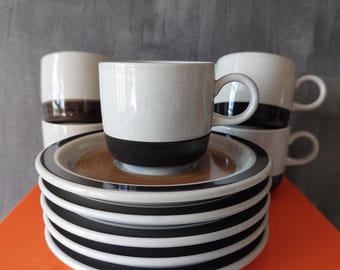 Vintage Melitta Germany Cup and Saucer Set: Brown Apple Decor, Mid-Century Ceramic, Buckeburg