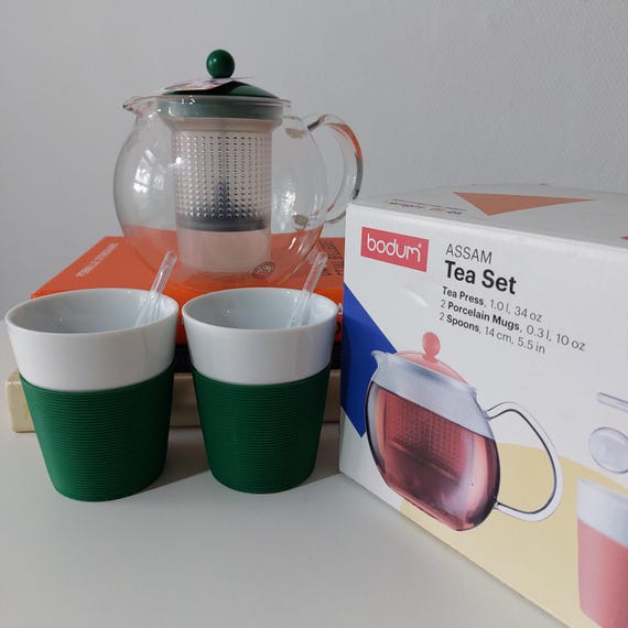 Vintage Bodum Denmark Bodum Assam Memphis Blues Set Teapot