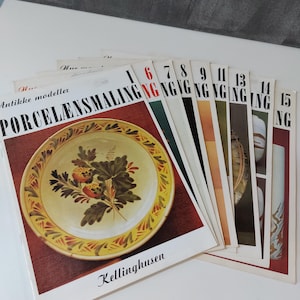 Vintage Danish Porcelain Painting | Set of 9 | Magazines with Patterns and Motif | 1970s | Patterns and Ideas | Scandinavian Craft Supply |