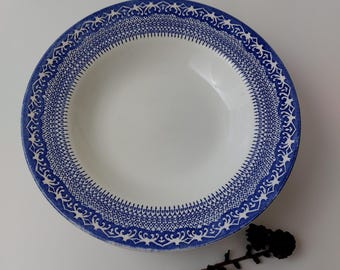 Vintage Egersund Norway | Deep Plate | Bagdad | 1953-1955 |  Soup or Salad Bowl | Scandinavian Kitchen | Blue and White Fajance |