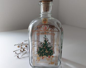 Holmegaard Christmas Liquor Glass Bottle 2001. Design by Michael