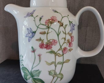 Vintage Arzberg Tea Coffee Pot - Brasilia Wildflower Floral Decor 1971 Hans Theo Baumann