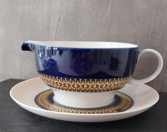 Tàpies Victoria Combalía フランス語カタログゾネ Vintage Thomas Germany Sauciere: Rotunda Cobalt Blue Gold, Tapio