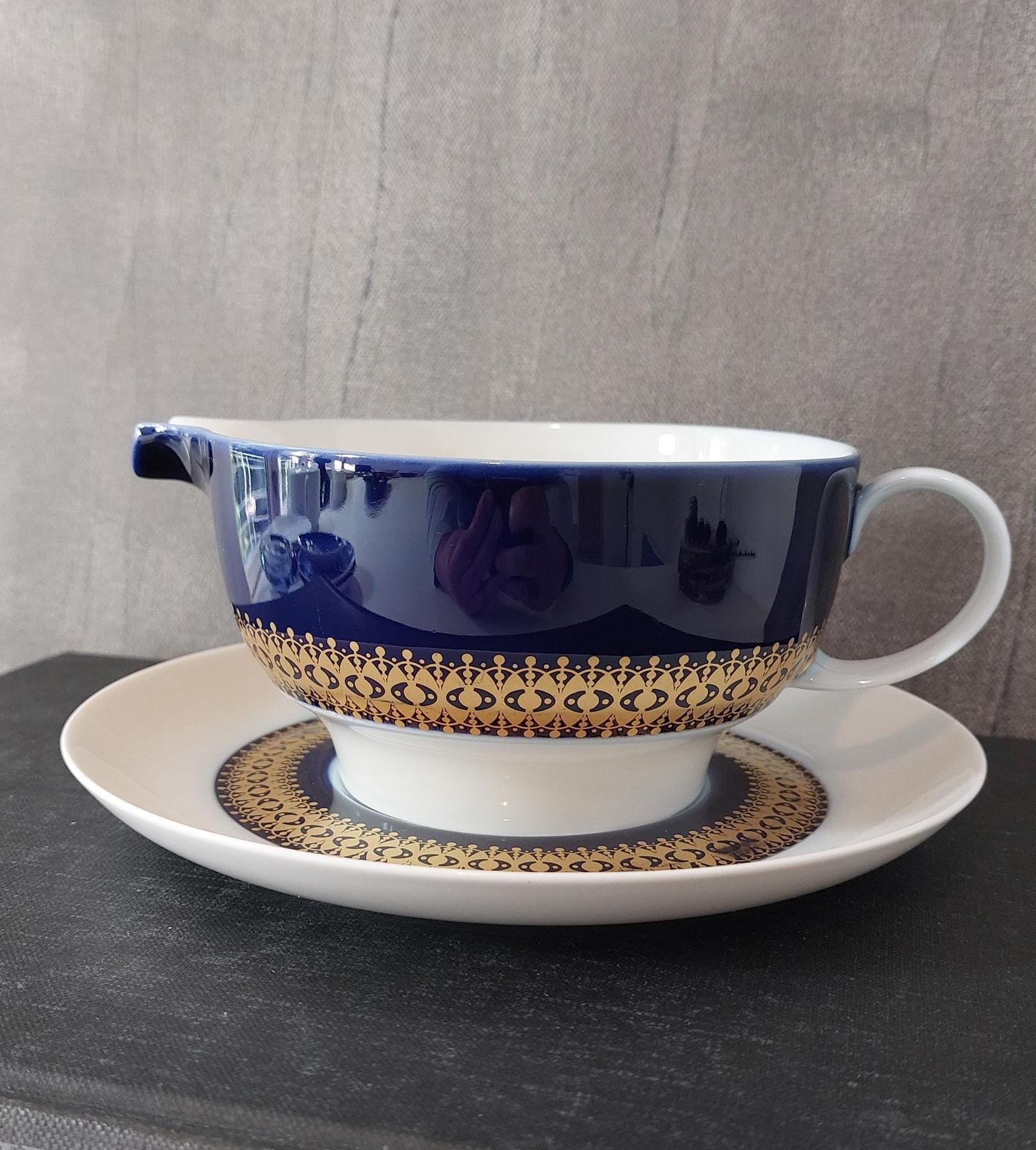 Vintage Thomas Germany Sauciere: Rotunda Cobalt Blue Gold, Tapio