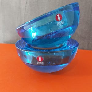 Vintage iittala | Finland | Ballo | Votive Candle Holder | Set of 2 | Tealight Holder | Turquoise Glass | 1990s | Design Annaleena Hakatie |