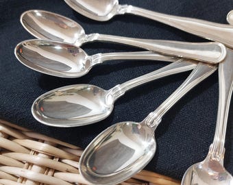 Vintage Carl Cohr Silver Plated Coffee Spoons - Mid Century Danish Set of 8