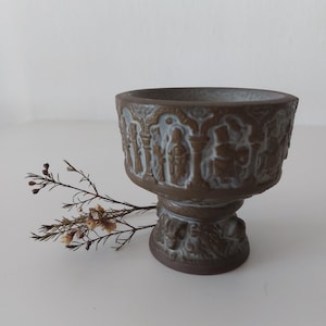 Vintage Michael Andersen & Søn | Footed Bowl | Stoneware Bowl | 1960s | Design Marianne Starck | Mid Centry Modern | Bornholm Pottery |