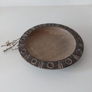 Vintage Danish | Løvemose Ceramic | BIG Bowl | Stoneware Dish | Danish Studio Ceramic | Mid Century | 1960s | Abstract Pattern |