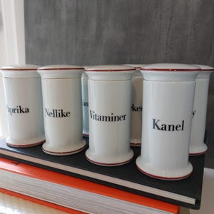 Rare | Vintage Bing & Grondahl | Spice Jar | Apothecary | Design Bo Bonfils | 1970s | White Porcelain Storage Jar with Lid | Danish Design |
