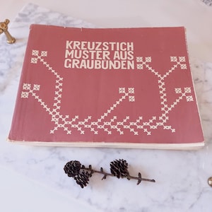 Vintage Swiss Cross Stitch Book | Cross Stitch Patterns from Graubuenden | 1969 | Border Patterns Switzerland | Traditional Folk Art |