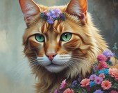 5 Cat Collection Part 1- Digital Art Print, Wall Art, AI Generated, AI Art, Digital Download, Home Decor, Printable.