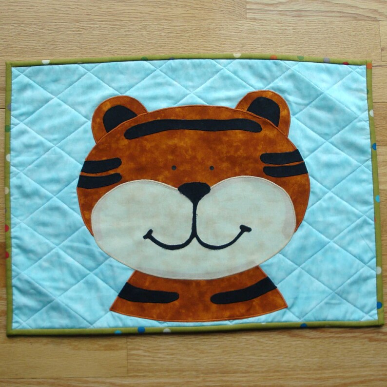 Kids Quilted Placemat Jungle Animal Placemats for Children Etsy