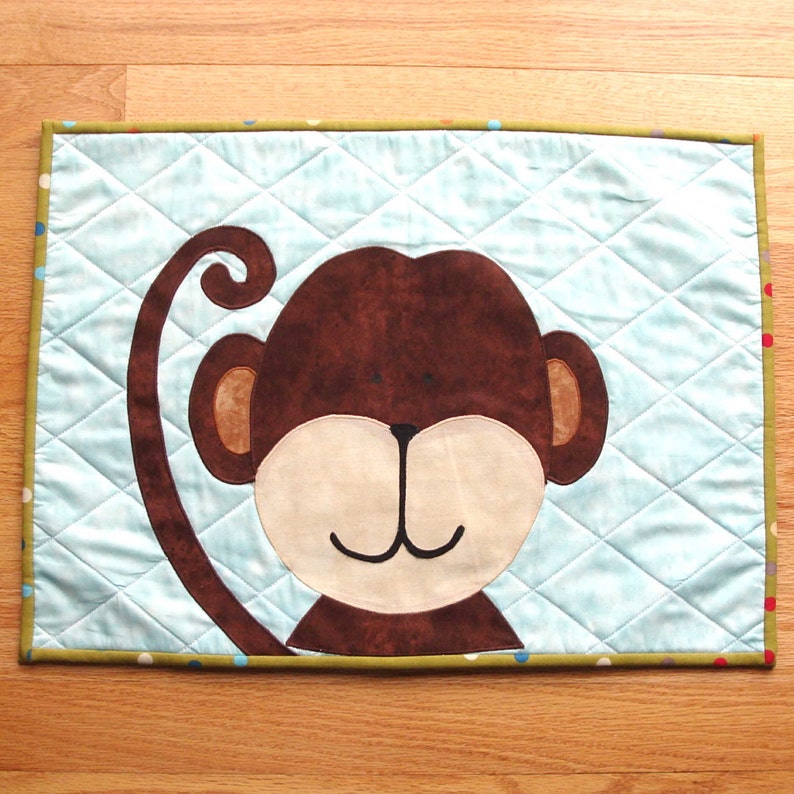 Kids Quilted Placemat Jungle Animal Placemats for Children Etsy